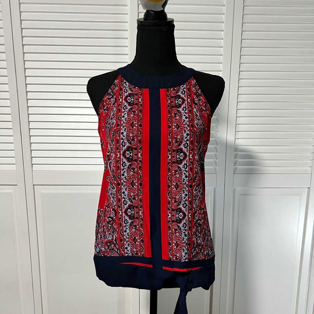 Soho Jeans/New York & Company navy and red top